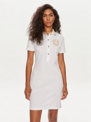 Versace Jeans Couture Sukienka codzienna 76HAOT03 Biały Regular Fit. Białe sukienki Versace Jeans Couture, na co dzień, s, bez wzorów, z bawełny, bez kołnierzyka, bez ramiączek, proste. Za 359.99 zł.