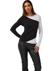 Heine Sweter w kolorze czarno-białym rozmiar: 44. Czarne swetry Heine, bez wzorów, prążkowane, bez ramiączek. Za 86.99 zł.