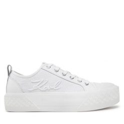 Trampki KARL LAGERFELD. Białe trampki KARL LAGERFELD, bez wzorów, bez zapięcia. Za 659.99 zł.