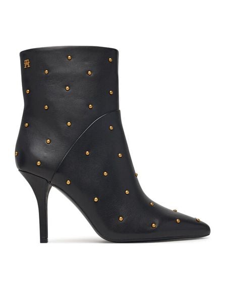 Tommy Hilfiger Botki High Heel Ankle Boot With Studs FW0FW09558 Czarny. Czarne botki Tommy Hilfiger, bez wzorów, bez obcasa, na szpilce, bez zapięcia. Za 849.99 zł.