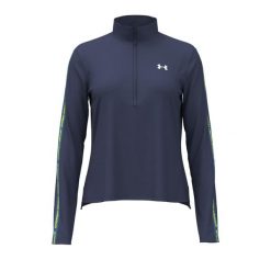 Bluza damska Under Armour Tech Wordmark Tape. Niebieskie bluzy bez kaptura Under Armour, bez wzorów, z materiału, bez kaptura, na fitness i siłownię. Za 258.50 zł.