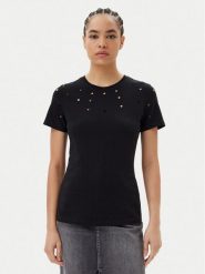 Silvian Heach T-Shirt GPP25070TS Czarny Regular Fit. Czarne t-shirty Silvian Heach, l, bez wzorów, z bawełny, bez kołnierzyka, bez ramiączek. Za 79.99 zł.