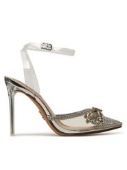 Steve Madden Sandały Vibrantly-R SM11002777 Srebrny. Szare sandały Steve Madden, bez wzorów, z tworzywa sztucznego, bez obcasa, na szpilce, bez zapięcia. Za 599.99 zł.