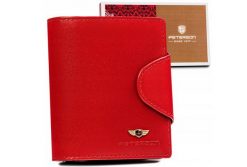 Portfel skórzany Peterson [DH] PTN 2517-BO czerwony. Czerwone portfele Peterson, bez wzorów, ze skóry. Za 81.99 zł.