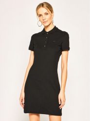 Lacoste Sukienka codzienna EF5473 Czarny Slim Fit. Czarne sukienki Lacoste, na co dzień, bez wzorów, z bawełny, bez kołnierzyka, bez ramiączek, proste. Za 379.99 zł.