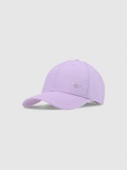 4F Czapka z daszkiem strapback uniseks - fioletowa S/M. Fioletowe czapki z daszkiem 4f, na lato, bez wzorów, z bawełny, sportowe. W wyprzedaży za 39.99 zł.