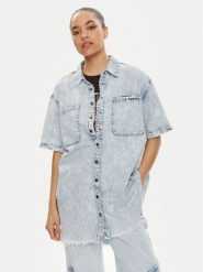 One Teaspoon Sukienka jeansowa Paris 26300 Niebieski Relaxed Fit. Niebieskie sukienki One Teaspoon, xs, bez wzorów, z bawełny, bez kołnierzyka, bez ramiączek. Za 1,209.00 zł.