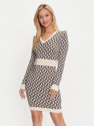Marciano Guess Sukienka dzianinowa 4YGK74 5036Z Beżowy Regular Fit. Brązowe sukienki Marciano Guess, z aplikacjami, z dzianiny, bez kołnierzyka, bez ramiączek. Za 539.99 zł.