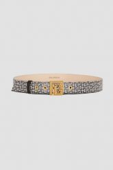 BALMAIN Czarno-biały pasek Labyrinth. Białe paski Balmain, bez wzorów. W wyprzedaży za 1,599.99 zł.