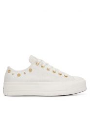 Converse Trampki Chuck Taylor All Star Heathered Glam A17597C Beżowy. Brązowe trampki Converse, bez wzorów, z materiału, retro, bez zapięcia. Za 419.99 zł.