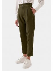 Just like you Spodnie w kolorze khaki rozmiar: 36. Brązowe spodnie materiałowe Just like you, bez wzorów, z materiału, z podwyższonym stanem. Za 144.92 zł.