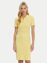 Tommy Hilfiger Sukienka codzienna WW0WW43228 Żółty Slim Fit. Żółte sukienki Tommy Hilfiger, na co dzień, l, bez wzorów, z bawełny, bez kołnierzyka, bez ramiączek, proste. Za 349.99 zł.