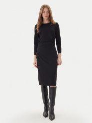 Calvin Klein Sukienka koktajlowa LV044D062G Czarny Slim Fit. Czarne sukienki Calvin Klein, bez wzorów, z syntetyku, wizytowe, bez kołnierzyka, bez ramiączek. Za 849.99 zł.