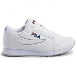 Buty Fila Orbit Low 1010308.1FG białe. Białe buty treningowe bez wzorów, z materiału, bez zapięcia. W wyprzedaży za 303.05 zł.