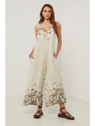 Fleur de Lin Kombinezon w kolorze beżowym rozmiar: XXL. Brązowe kombinezony Fleur de Lin, xxl, bez wzorów, ze lnu, bez kołnierzyka, bez ramiączek. Za 324.95 zł.