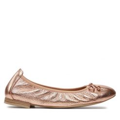 Baleriny Caprice. Czerwone baleriny Caprice, bez wzorów, bez obcasa, bez zapięcia. Za 389.99 zł.