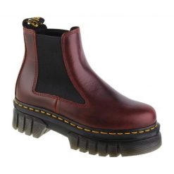 Buty Dr. Martens Audrick Chelsea DM27820211 czerwone. Czerwone botki bez wzorów, ze skóry, klasyczne, bez obcasa, na platformie, bez zapięcia. Za 1,229.41 zł.