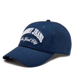 Czapka z daszkiem Tommy Jeans. Niebieskie czapki z daszkiem Tommy Jeans, bez wzorów, z jeansu. Za 79.99 zł.