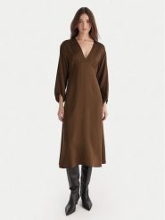 ViCOLO Sukienka koktajlowa TF0250 Brązowy Regular Fit. Brązowe sukienki ViCOLO, xl, bez wzorów, z wiskozy, wizytowe, bez kołnierzyka, bez ramiączek. Za 349.99 zł.