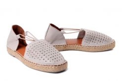 KOCH 109 silver grey, espadryle damskie. Szare espadryle KOCH, bez wzorów, ze skóry, bez obcasa. Za 244.90 zł.