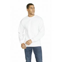 Bluza z okrągłym dekoltem Gildan Midweight Softstyle. Białe bluzy GILDAN, xl, bez wzorów, z bawełny, klasyczne, bez ramiączek, bez kaptura. Za 125.00 zł.