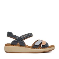 Sandały Lasocki. Niebieskie sandały Lasocki, bez wzorów, bez obcasa, na płaskiej podeszwie, bez zapięcia. Za 169.99 zł.