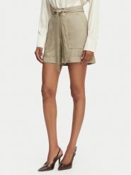 Guess Szorty materiałowe W5GD1R WG4C2 Khaki Regular Fit. Brązowe szorty Guess, z aplikacjami, z lyocellu. Za 294.99 zł.