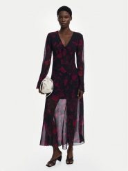 Desigual Sukienka koktajlowa Ratan 25WWVW24 Bordowy Regular Fit. Czerwone sukienki Desigual, xl, bez wzorów, z syntetyku, wizytowe, bez kołnierzyka, bez ramiączek. Za 459.99 zł.