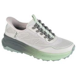 Buty sportowe Sneakersy damskie, Slip-Ins: Switch Back - Mist. Szare buty sportowe lifestyle Skechers, bez wzorów, z materiału, bez zapięcia, trekkingowe. Za 449.99 zł.