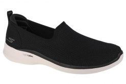 Buty sportowe Sneakersy damskie, Skechers Go Walk 6 - Clear Virtue. Czarne buty treningowe Skechers, bez wzorów, z materiału, przed kostkę, bez zapięcia, trekkingowe. Za 309.99 zł.