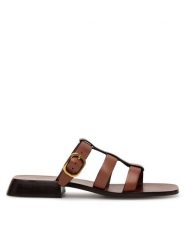 Gino Rossi Klapki MALI-112791 Brązowy. Brązowe klapki Gino Rossi, bez wzorów, ze skóry, bez obcasa, bez zapięcia. Za 259.99 zł.