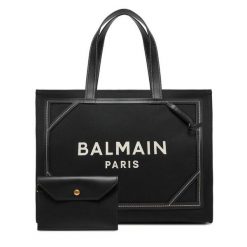 Torebka Balmain. Czarne shopper bag Balmain, bez wzorów, bez dodatków. Za 4,449.00 zł.