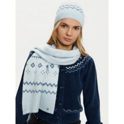 Komplet czapka i komin Guess. Niebieskie czapki zimowe Guess, na zimę, z aplikacjami. Za 409.99 zł.