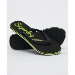 Klapki damskie Superdry Neon Rainbow Sleek japonki. Czarne japonki Superdry, bez wzorów, z materiału. Za 89.20 zł.