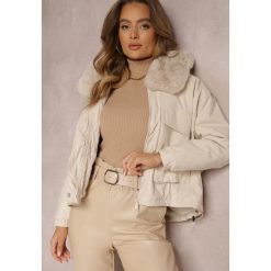 Jasnobeżowa Kurtka z Futerkiem Morgaia. Brązowe kurtki Renee, l, bez wzorów, eleganckie, bez kaptura. W wyprzedaży za 209.99 zł.