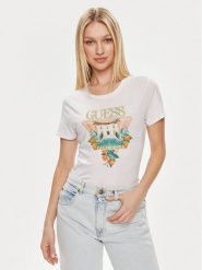 Guess T-Shirt Mansion Log W4GI53 K9SN1 Biały Regular Fit. Białe t-shirty Guess, xs, z aplikacjami, z bawełny, bez kołnierzyka, bez ramiączek. Za 189.99 zł.