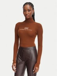 Elisabetta Franchi Golf MK-18B-66E2-V320pr Brązowy Slim Fit. Brązowe swetry Elisabetta Franchi, bez wzorów, z wełny, bez ramiączek. Za 1,369.00 zł.