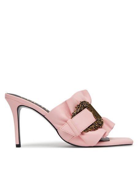 Versace Jeans Couture Klapki 78VA3S70 Różowy. Czerwone klapki Versace Jeans Couture, bez wzorów, z jeansu, bez obcasa, bez zapięcia. Za 689.99 zł.