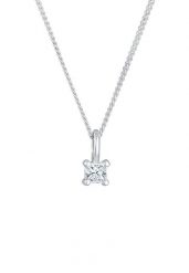 Elli DIAMONDS Damski wisiorek pasjans kwadratowy elegancki z diamentem (0,1 ct.) ze srebra próby 925 Sterling Silver Naszyjniki. Szare naszyjniki Elli DIAMONDS, z materiału, z diamentem, srebrne. Za 1,989.99 zł.