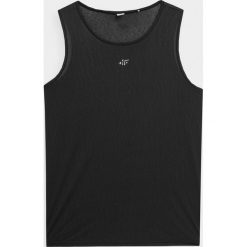 Top do jogi szybkoschnący damski. Czarne topy 4f, xl, bez wzorów, z dzianiny, bez kołnierzyka, bez ramiączek. Za 89.99 zł.