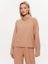 DKNY Sport Bluza DP3T9441 Brązowy Regular Fit. Brązowe bluzy bez kaptura DKNY Sport, m, bez wzorów, z syntetyku, bez kaptura. Za 259.99 zł.