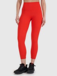 LEGGINSY DAMSKIE 4F FUNKCYJNE Z WYSOKIM STANEM KOLOR CZERWONY. Czerwone legginsy 4f, bez wzorów, z materiału, długie. Za 88.57 zł.