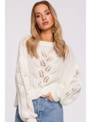 Made of emotion Sweter w kolorze kremowym rozmiar: L/XL. Brązowe swetry Made Of Emotion, l, bez wzorów, bez ramiączek. Za 79.21 zł.