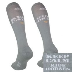 Skarpetki jeździeckie damskie Ride Horses szare. Szare skarpetki COMODO, bez wzorów, z bawełny. Za 29.99 zł.
