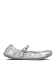 Groundies Skórzane buty "Amber 2.0" w kolorze srebrnym do chodzenia na boso rozmiar: 40. Szare baleriny Groundies, bez wzorów, ze skóry, bez obcasa, bez zapięcia. Za 279.95 zł.