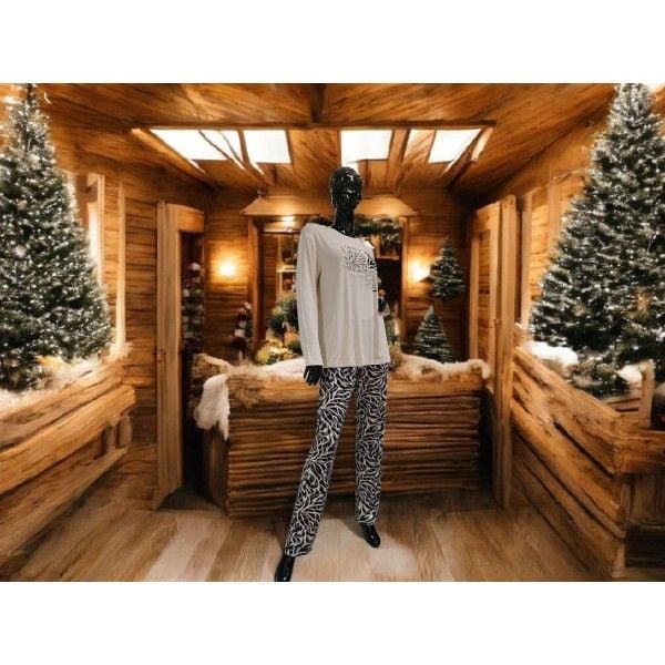 Piżama damska rozm. XL P751282 Dark Beige. Brązowe piżamy Massana Homewear, xl, bez wzorów, z dzianiny, bez ramiączek, długie. Za 314.00 zł.