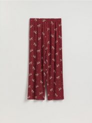 Piżamowe spodnie - czerwony. Czerwone piżamy Reserved, l, bez wzorów, z bawełny, bez kołnierzyka, bez ramiączek. Za 79.99 zł.