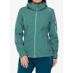 Kurtka softshell damska CMP Wilma Jacket Zip Hood. Zielone kurtki przejściowe sportowe CMP, bez wzorów, z softshellu, bez kaptura, trekkingowe. Za 311.99 zł.