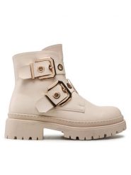 DeeZee Botki WS5680-14 Beżowy. Brązowe botki DeeZee, bez wzorów, ze skóry, bez obcasa, na płaskiej podeszwie, bez zapięcia. Za 129.99 zł.