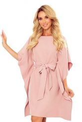 Sukienka Typu Motyl z Paskiem - Różowa. Czerwone sukienki NUMOCO, l, bez wzorów, z elastanu, wizytowe, bez kołnierzyka, bez ramiączek. Za 224.90 zł.